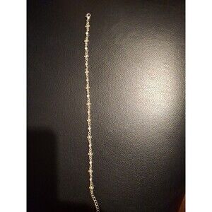Fashion Silver Colored 10" Anklet W/ Little Crystals